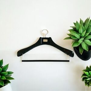 Luxury Suit Hanger Black Polished Wood Silver Plate ENZO Custom Clothes Hanger